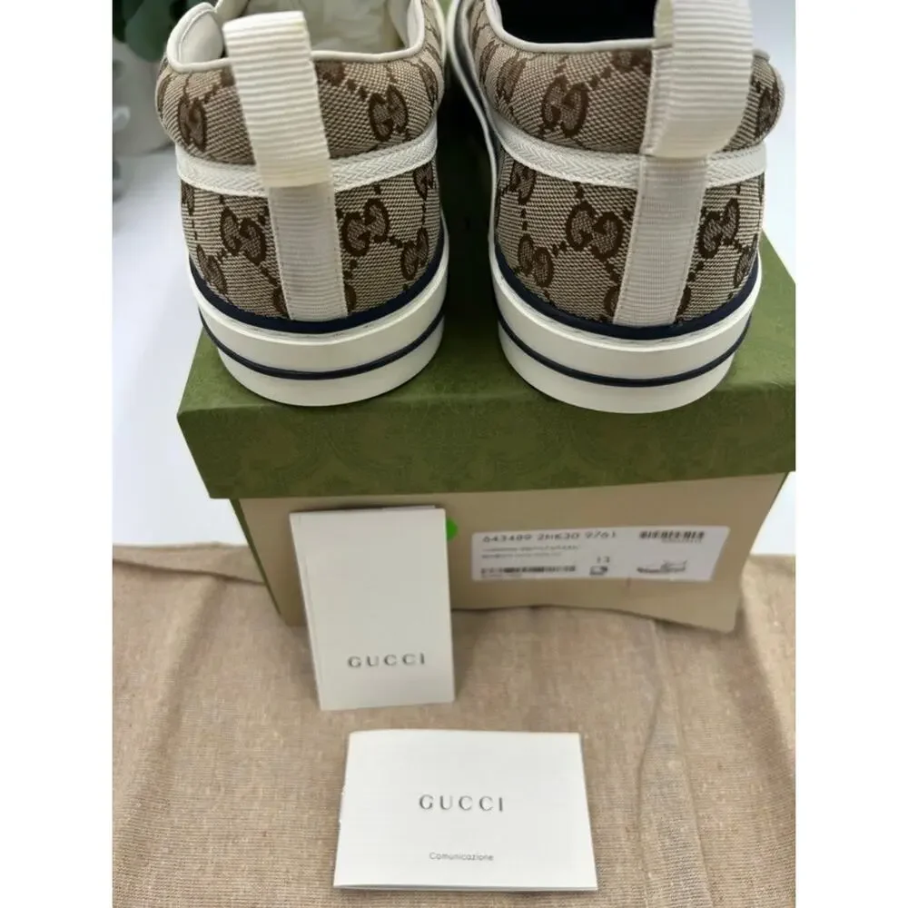 Men's Gucci tennis 1977 slip on sneakers GG canvas size 13 made in Italy